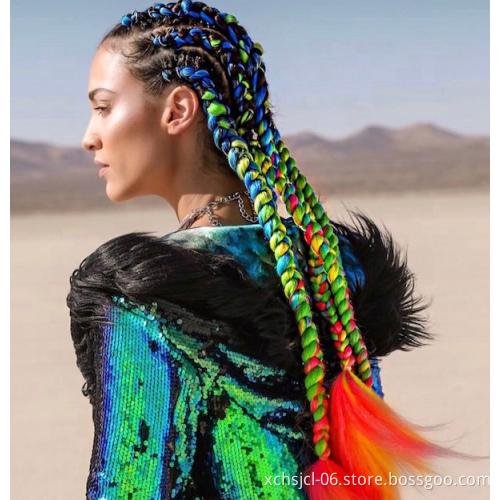 Jumbo Braiding Hair Extensions Braiding Hair 24 Inch Ombre Multiple Tone Colored Synthetic Hair for Women